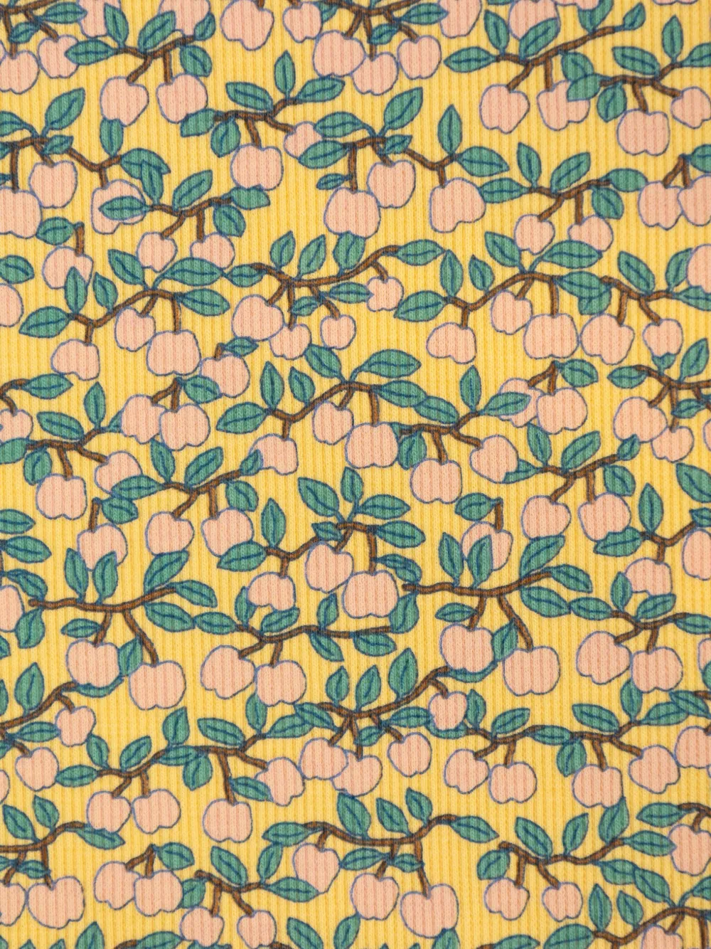 Tiny Cottons Geribbelde top met appelprint Geel