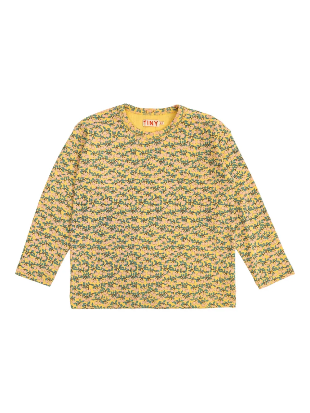 Tiny Cottons Geribbelde top met appelprint Geel