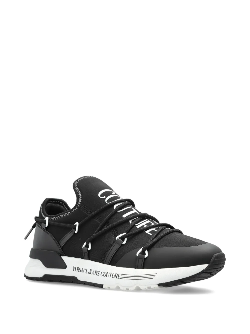Versace Jeans Couture lace-up logo sneakers Black