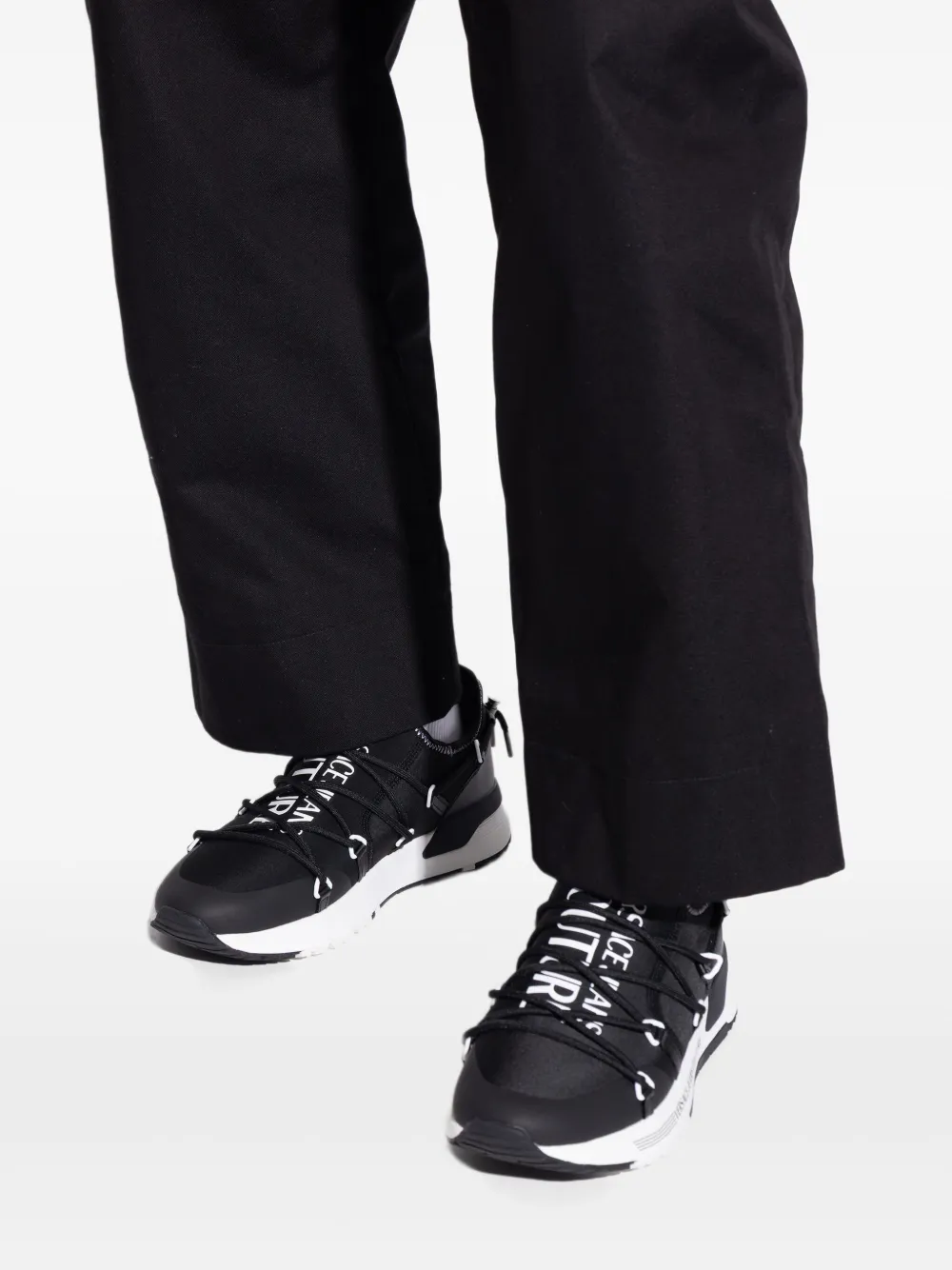 Versace Jeans Couture lace-up logo sneakers Black