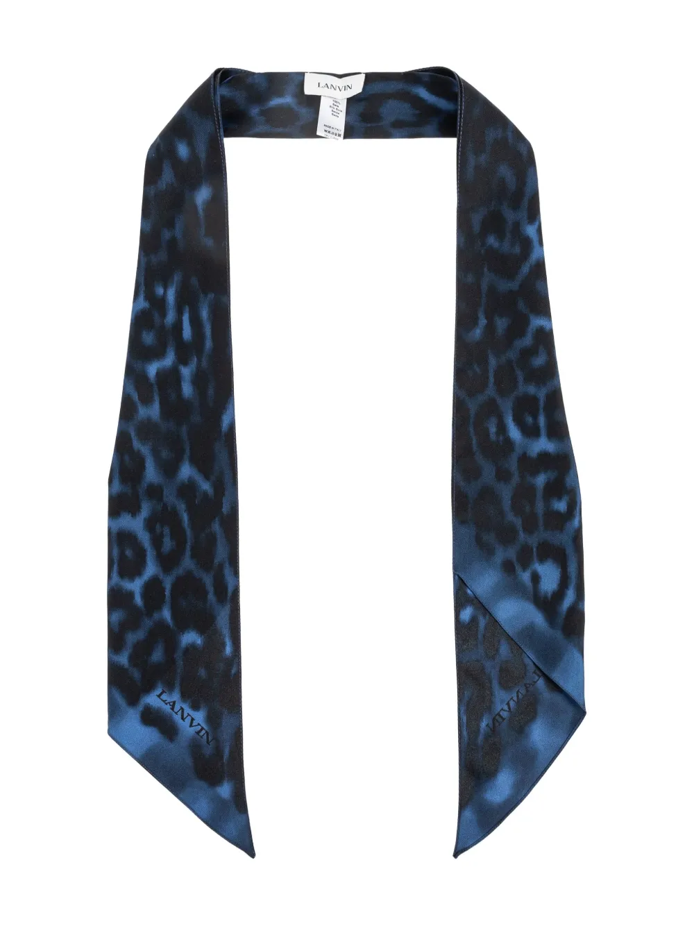 Lanvin leopard-print silk scarf - ブルー Lanvin leopard-print silk scarf - ブルー