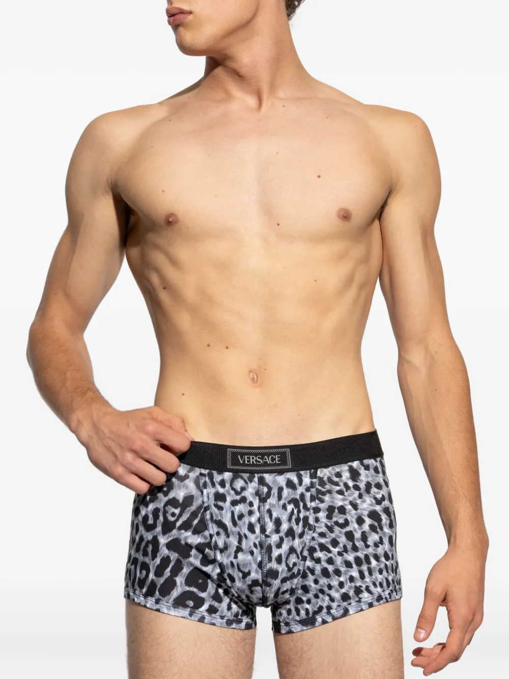 Versace Boxershorts met luipaardprint Grijs
