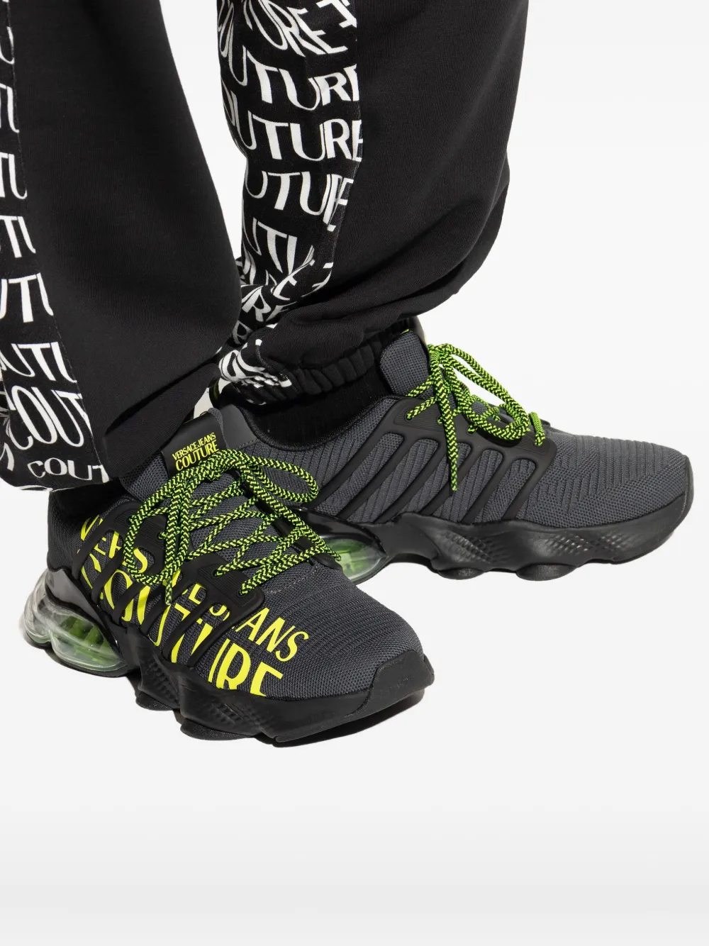 Versace Jeans Couture Logo-print Sneakers In Black