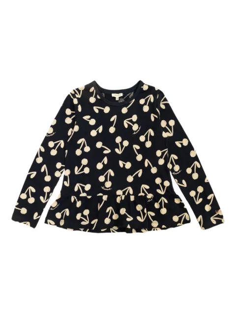 Liewood cherry-print ruffled T-shirt