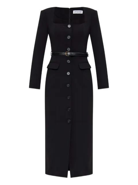 Self-Portrait button-front belted midi dress