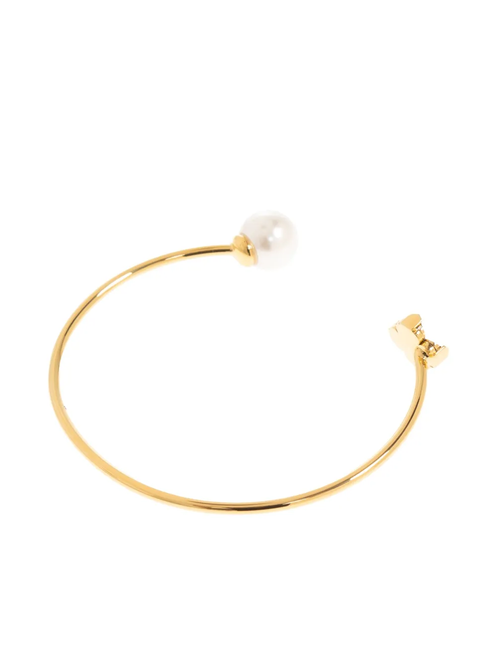 Kate Spade Clover-motif Pearl-embellished Bracelet In Gold