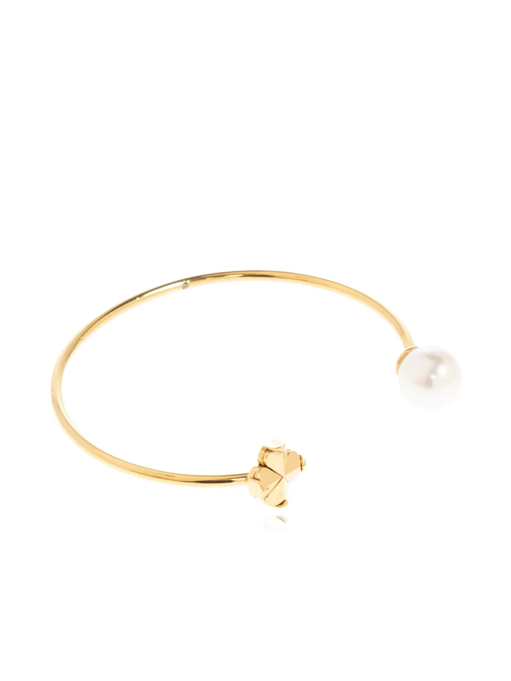 Kate Spade Clover-motif Pearl-embellished Bracelet In Gold
