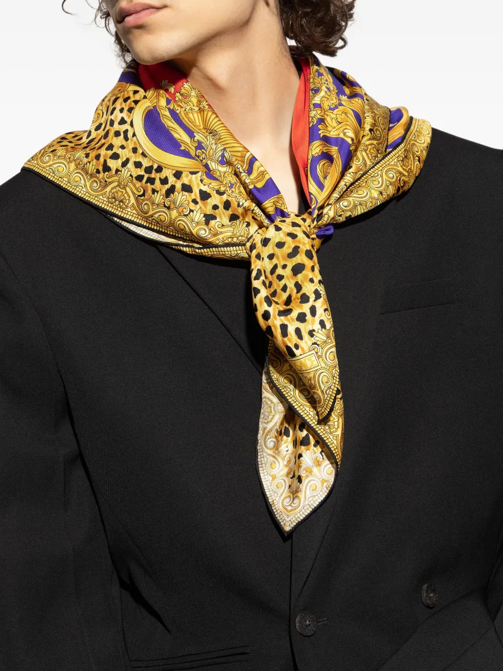 Versace Sjaal met luipaardprint Geel