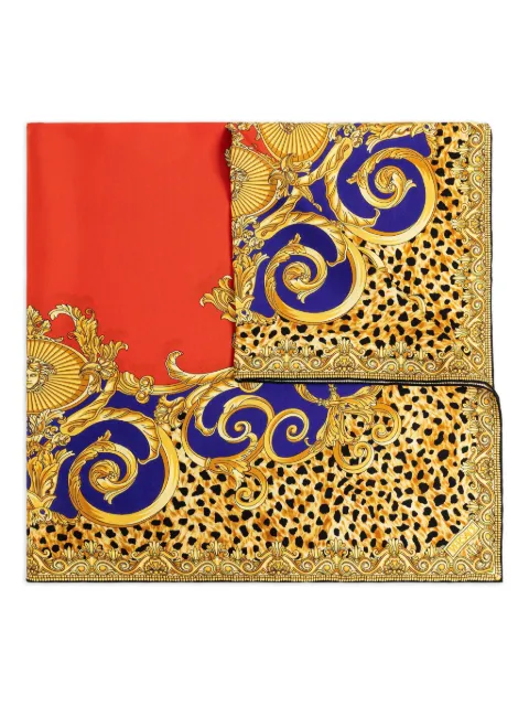 Versace baroque leopard print scarf