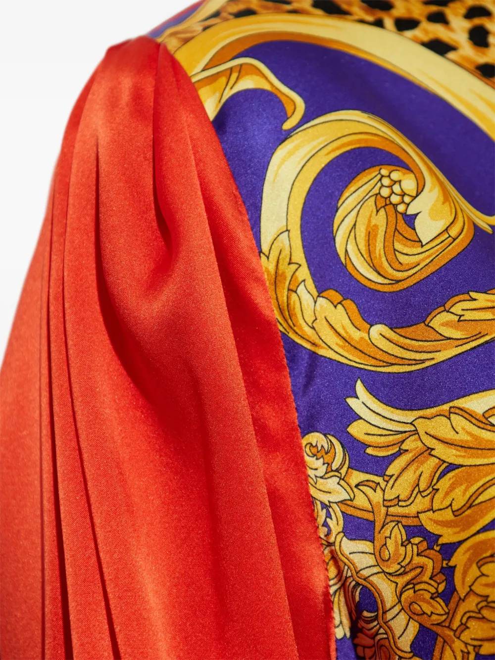 Versace Top met pofmouwen en barokprint Geel