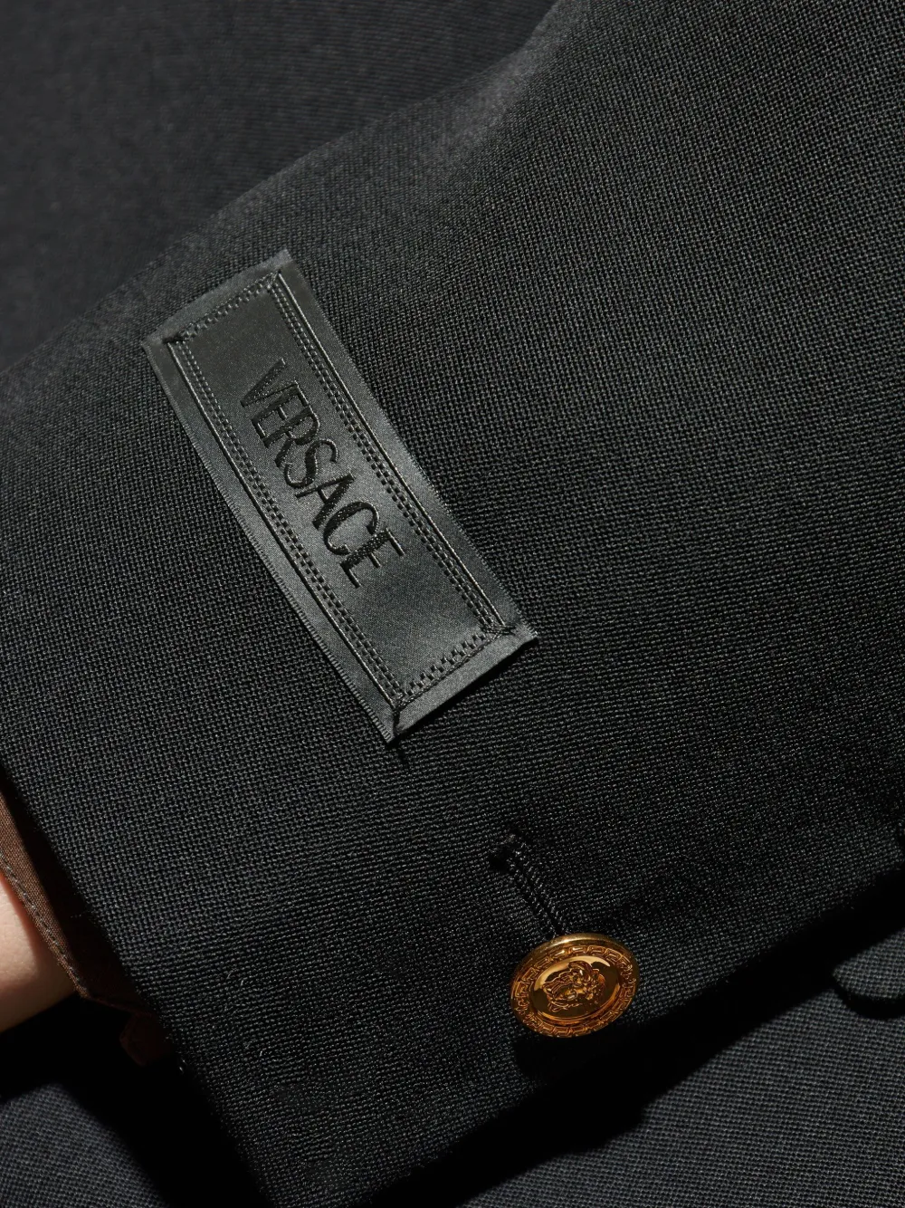 Versace gold-button wool blazer Zwart