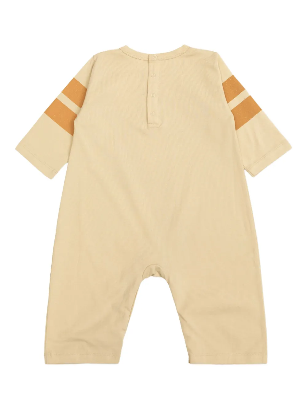 Tiny Cottons stripe-detail organic-cotton romper - Beige