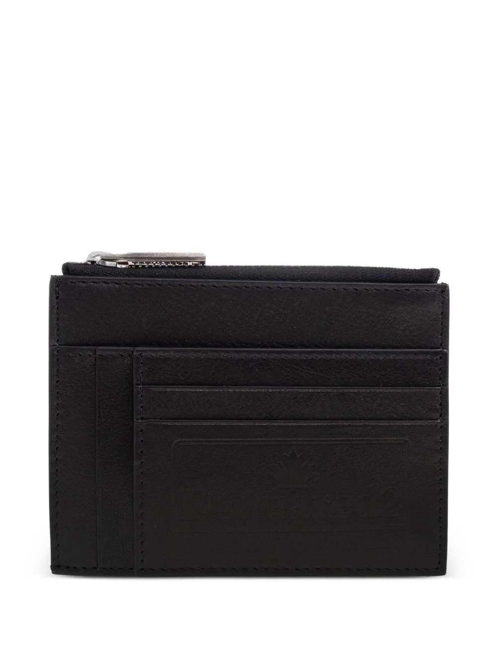 DSQUARED2 Leren pasjeshouder met rits Zwart