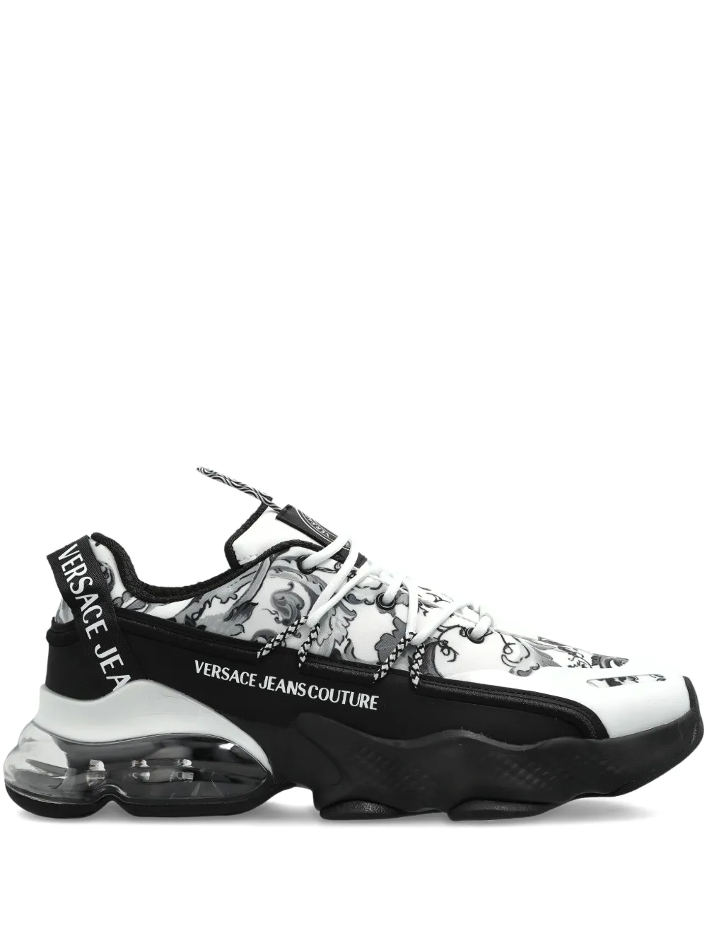 Versace Jeans Couture baroque-print lace-up sneakers White