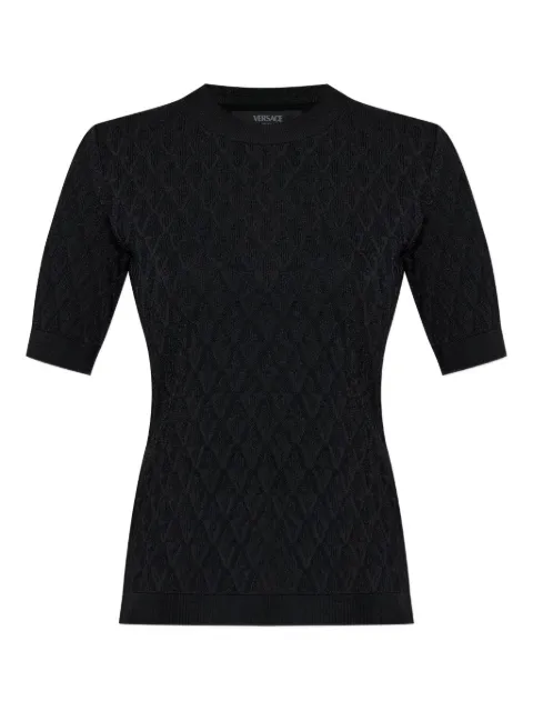 Versace textured short-sleeve top