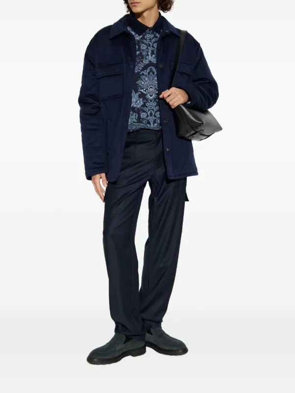 ETRO パッチポケット カシミアジャケット | ブルー | FARFETCH JP