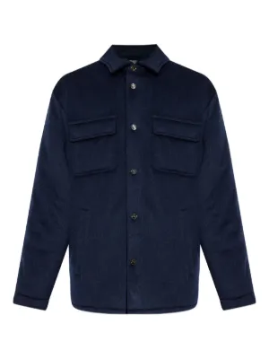 ETRO ペガサス スエード シャツジャケット | ブルー | FARFETCH JP