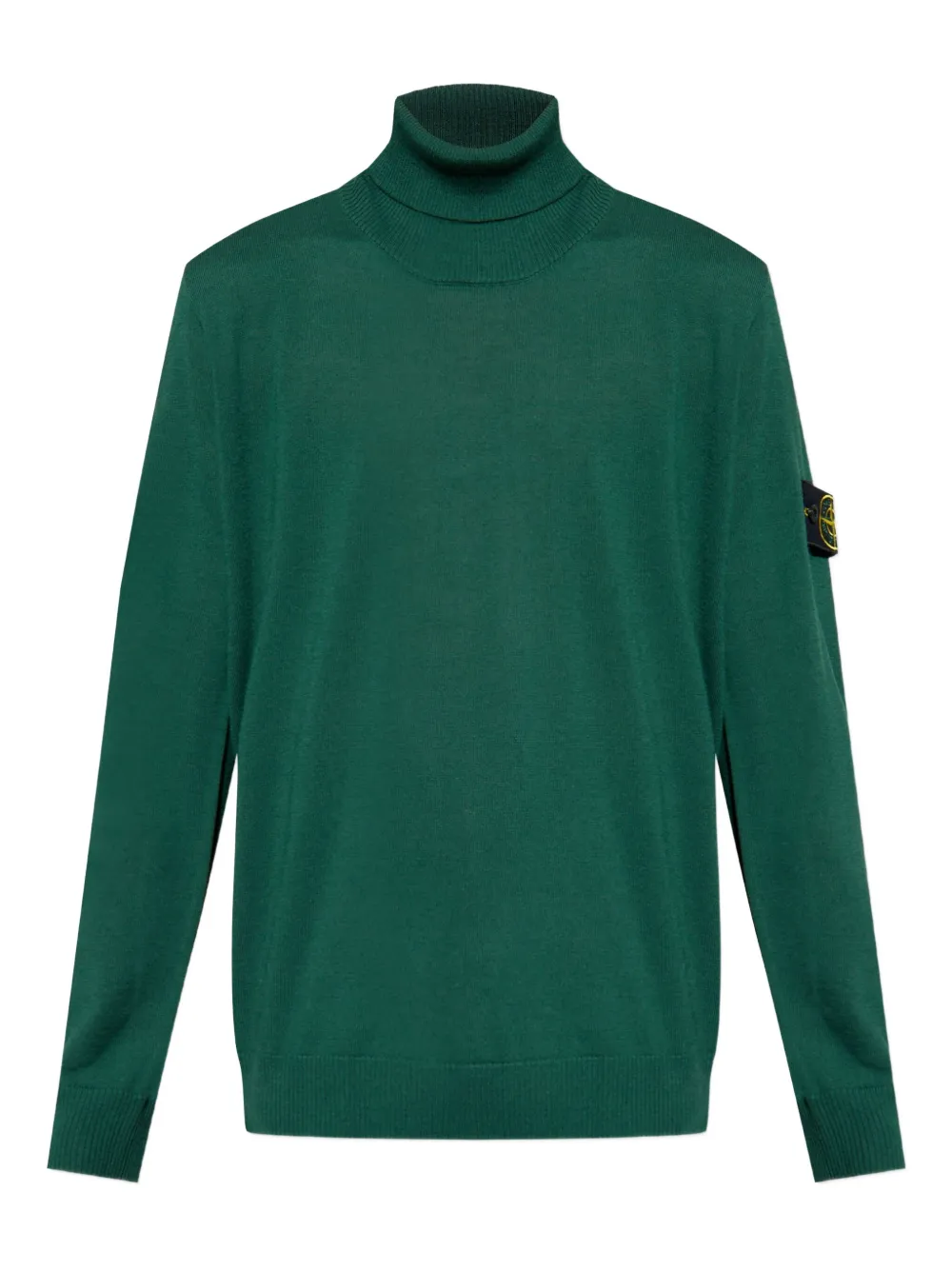 Stone Island roll-neck patch-pocket sweater Groen