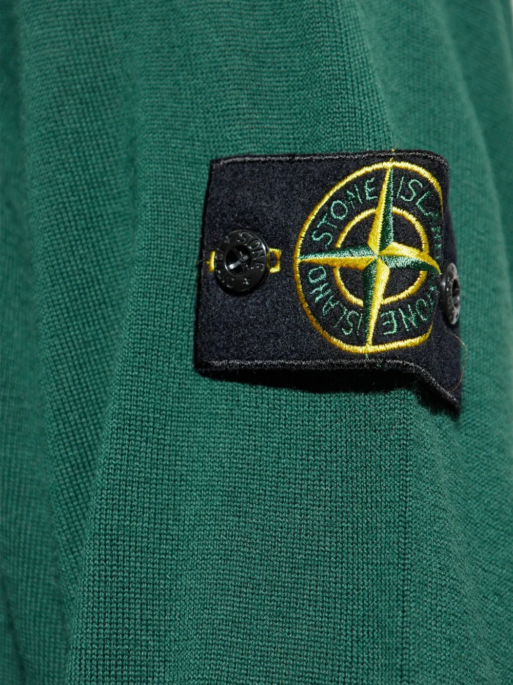 Stone Island roll-neck patch-pocket sweater Groen