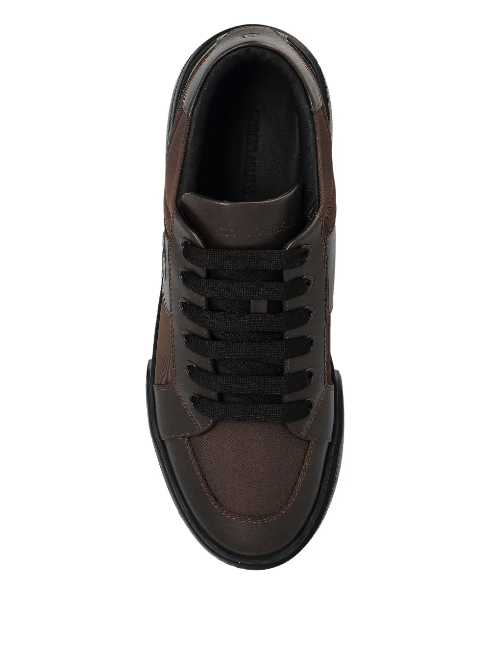 Giorgio Armani Leren sneakers Bruin