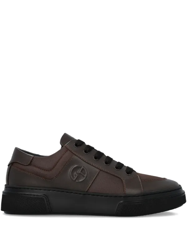 Giorgio Armani レザースニーカー | ブラウン | FARFETCH JP