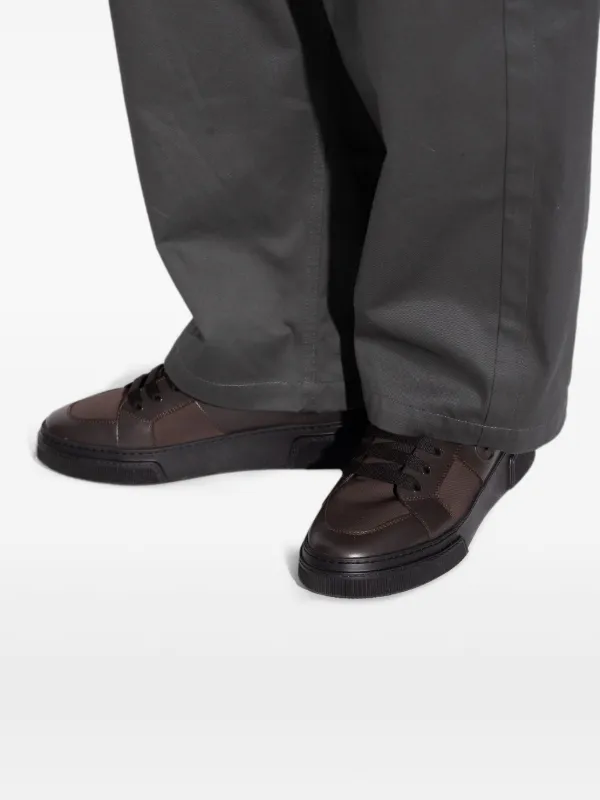 Giorgio Armani レザースニーカー | ブラウン | FARFETCH JP