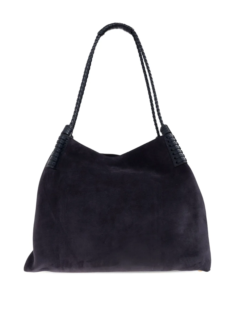 ETRO Medium Libra suède schoudertas met gevlochten handvat Blauw