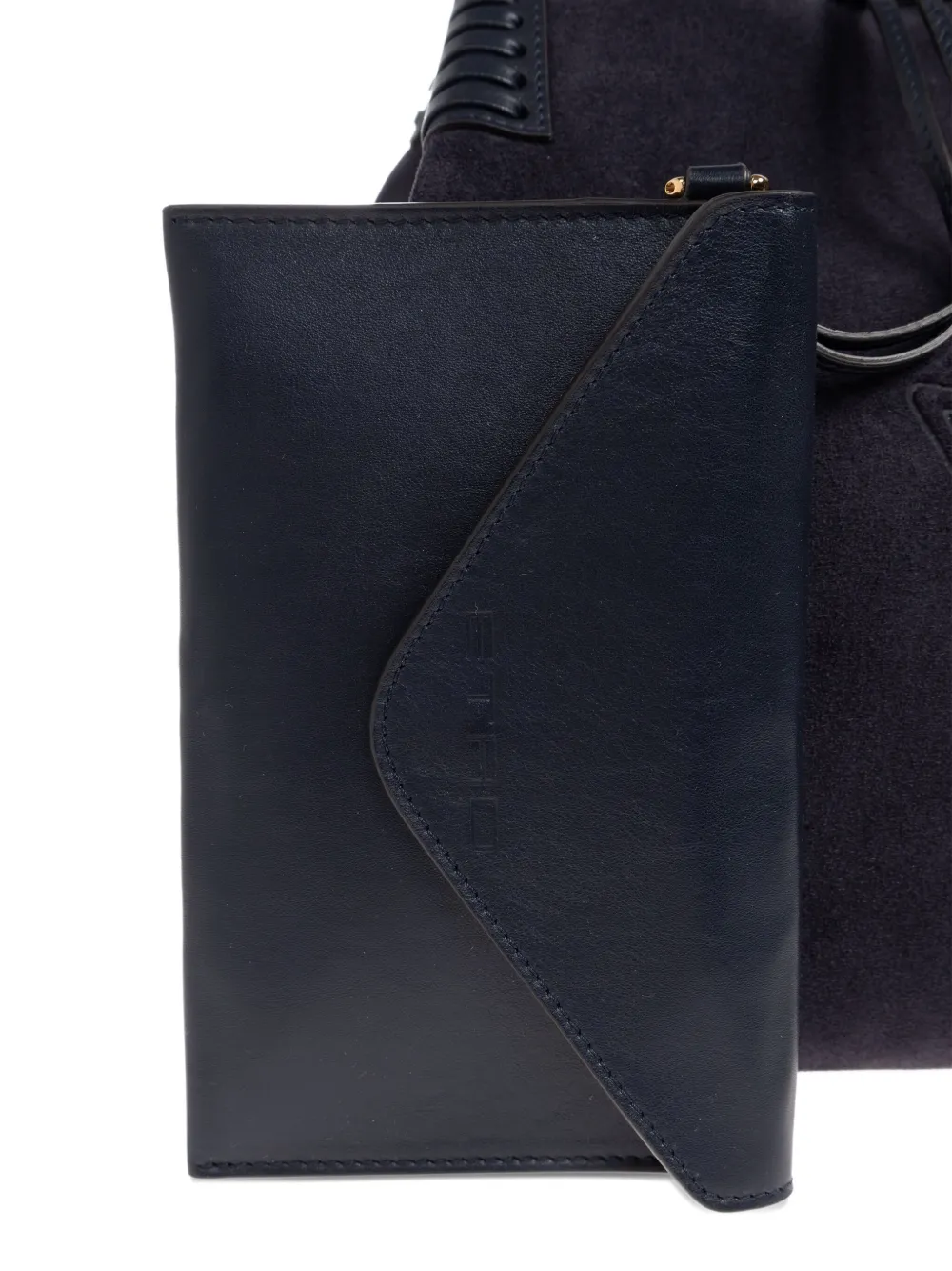 ETRO Medium Libra suède schoudertas met gevlochten handvat Blauw