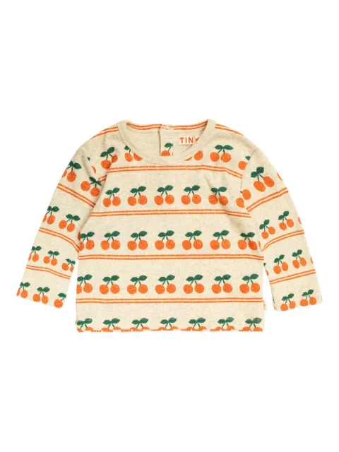 Tiny Cottons cherry stripe long-sleeve top