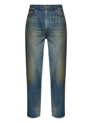 Versace La Medusa embroidery-detail Jeans | Grey | FARFETCH