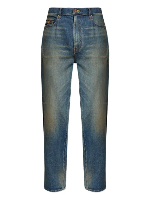 Versace logo-plaque cotton jeans