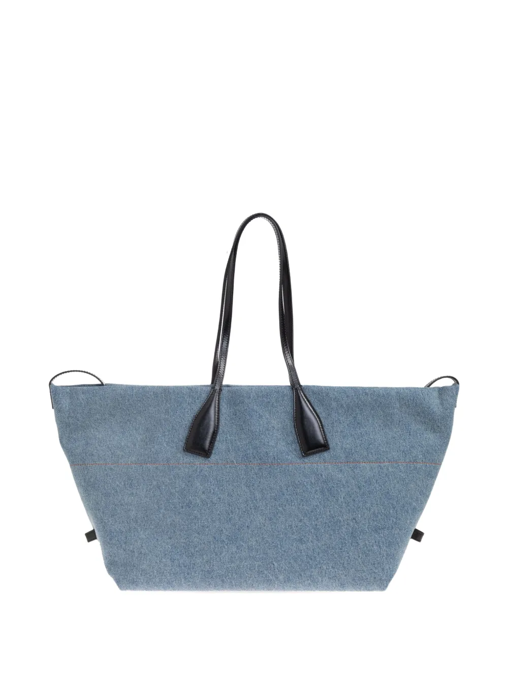 Balmain large logo-print denim tote bag Blauw