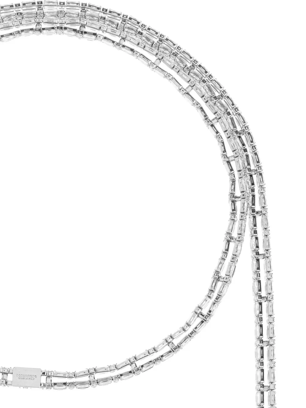 Dsquared2 Baguette-cut Tassel-embellished Necklace In Metallic