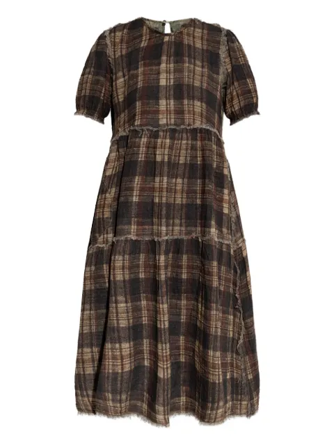 R13 tiered check dress