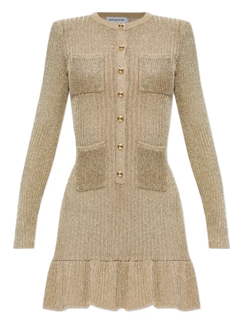 Self-Portrait long-sleeve ruffled dress