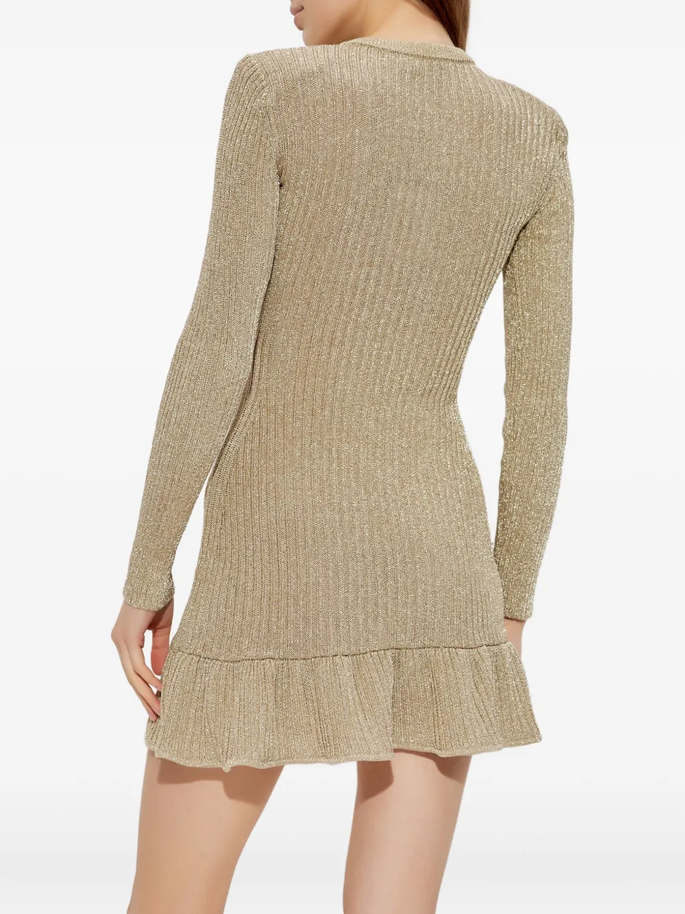 Self-Portrait Jurk met ruches Beige