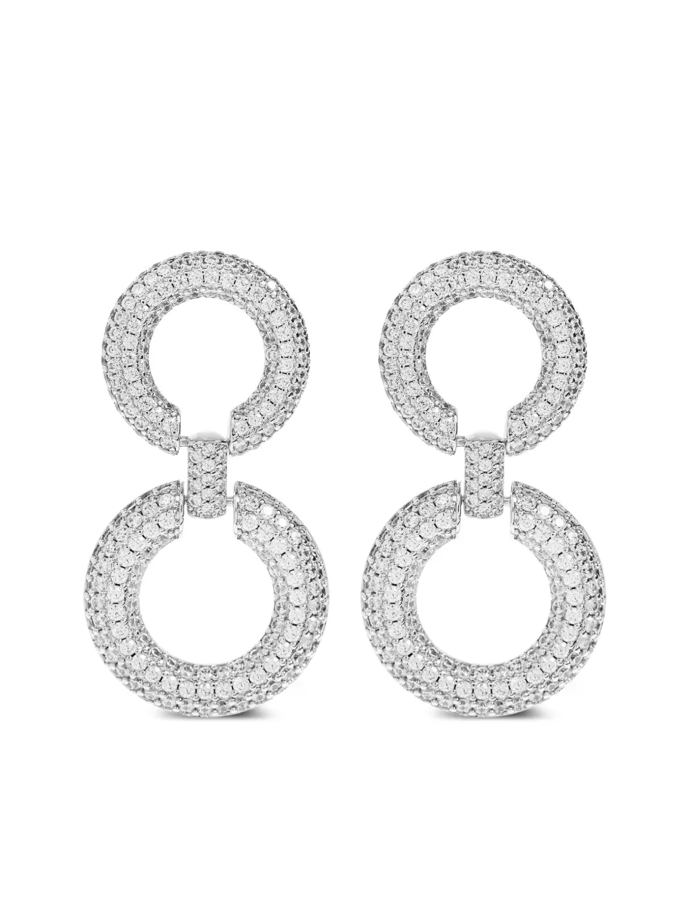Self-Portrait crystal-embellishment earrings | Silver | Image 1