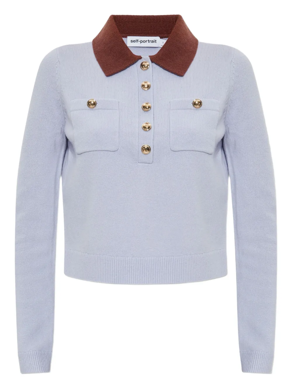 Self-Portrait Suède polotop Blauw