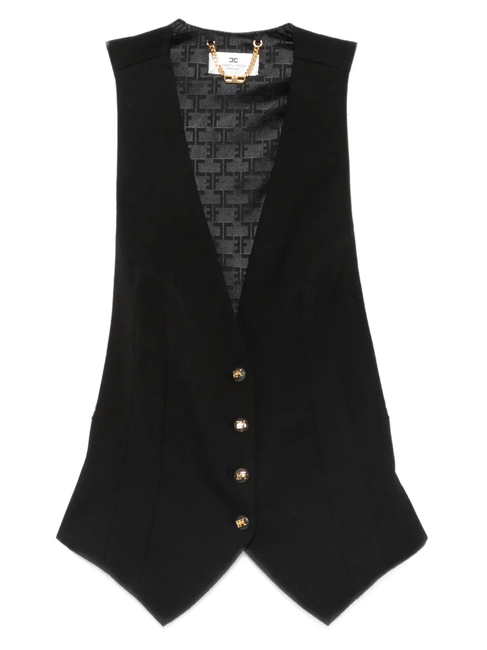 Elisabetta Franchi Gilet met knoopsluiting Zwart