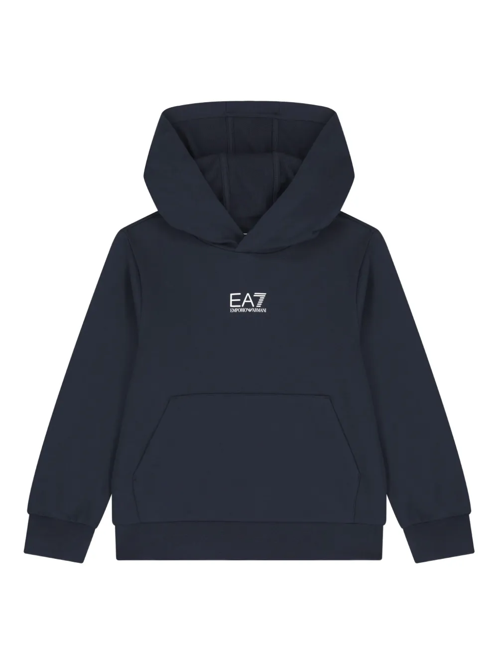 Emporio Ar i Kids logo-detail hooded sweatshirt Blauw