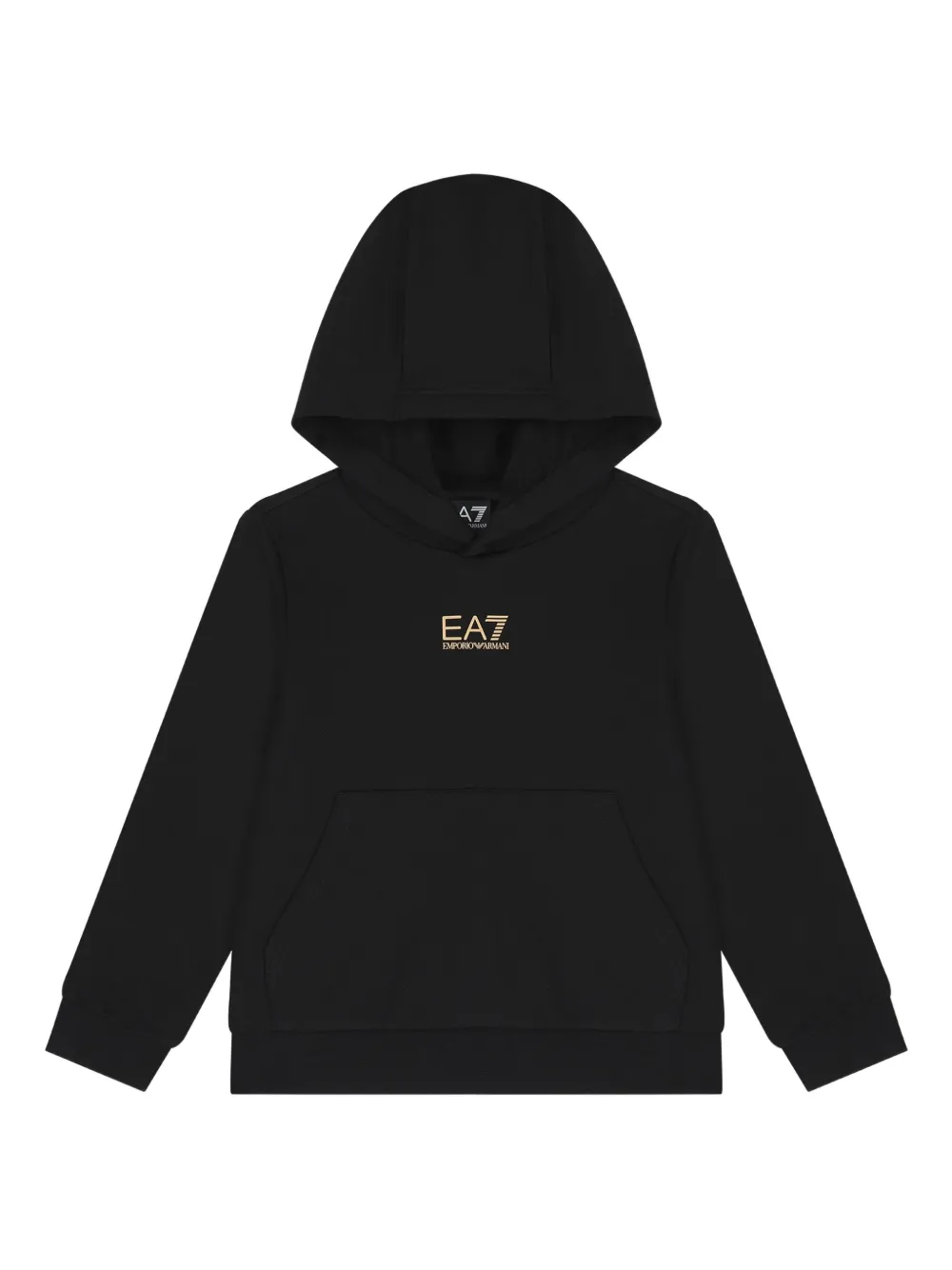 Emporio Armani Kids logo-detail hooded sweatshirt Zwart
