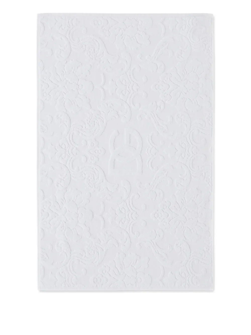 Dolce & Gabbana Casa Jacquard Embossed-logo Bath Mat (87cm X 54cm) In White