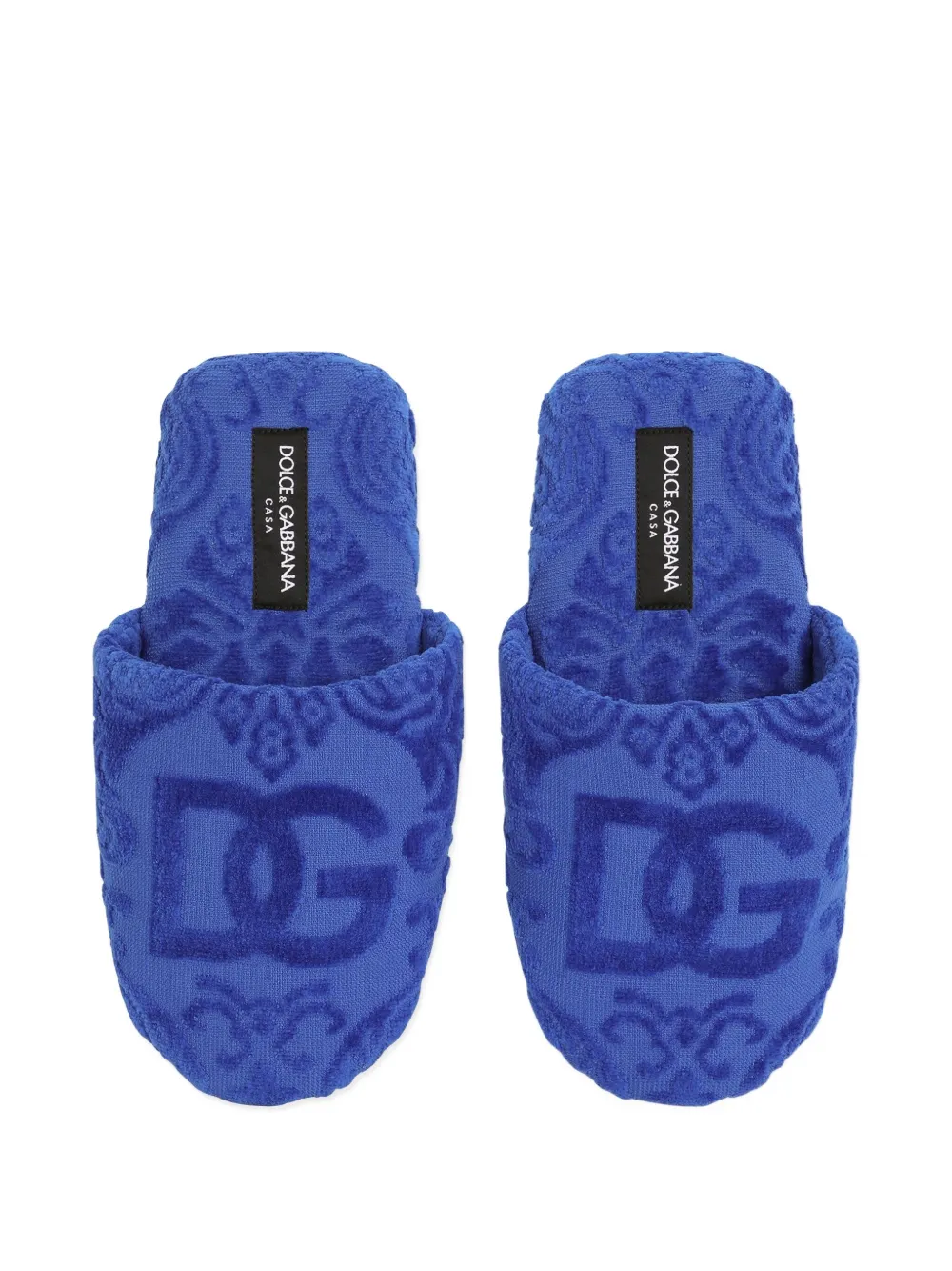 Dolce 
Gabbana Casa jacquard logo slippers Blue