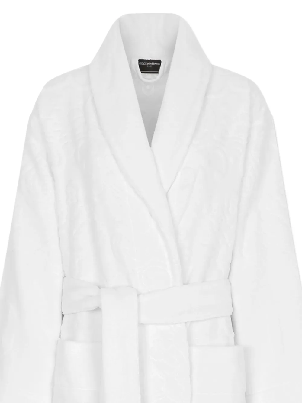 Dolce & Gabbana Casa Monogram Jacquard Bathrobe In White