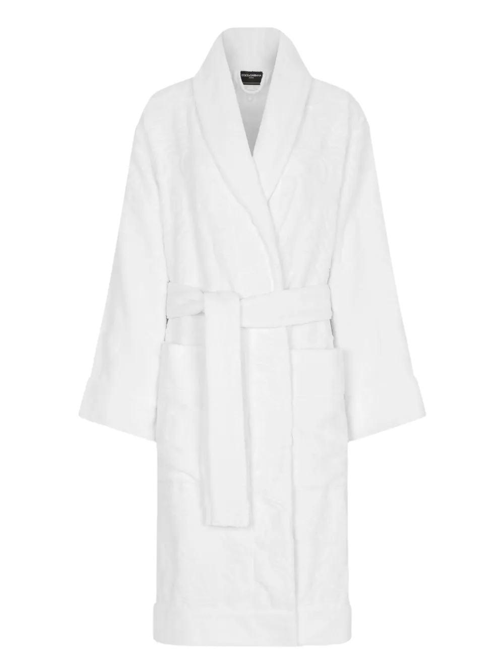 Dolce & Gabbana Casa Monogram Jacquard Bathrobe In White