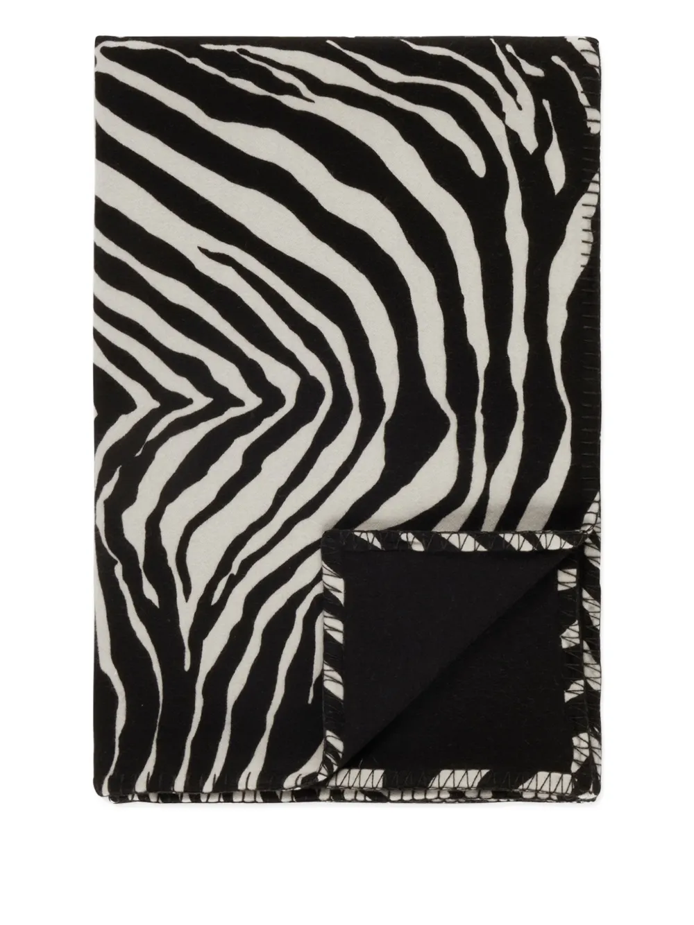 Dolce & Gabbana Casa Zebra-print Blanket In Black