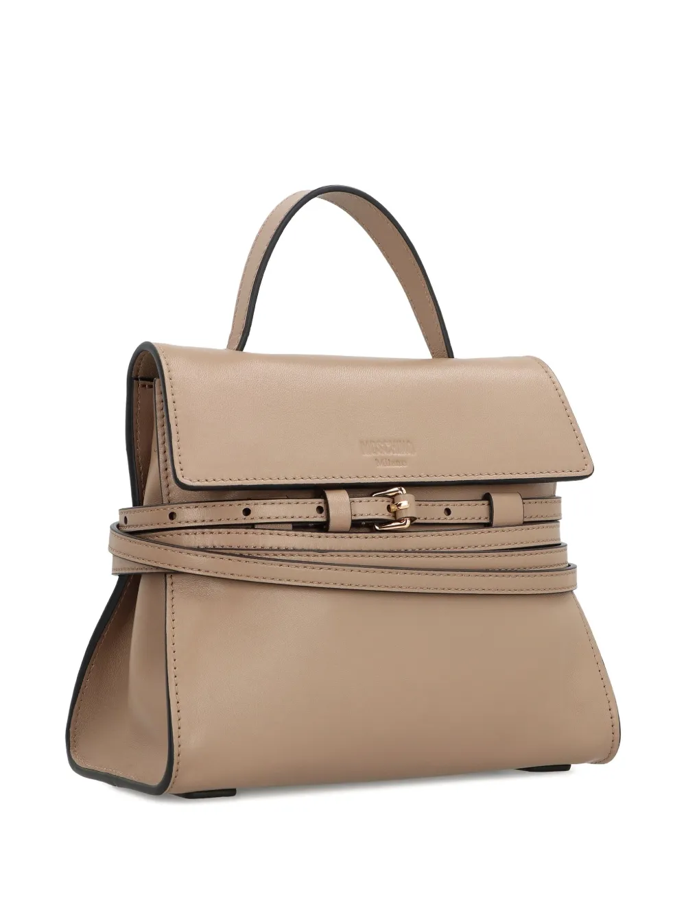 Moschino Knot Me leather mini bag Beige