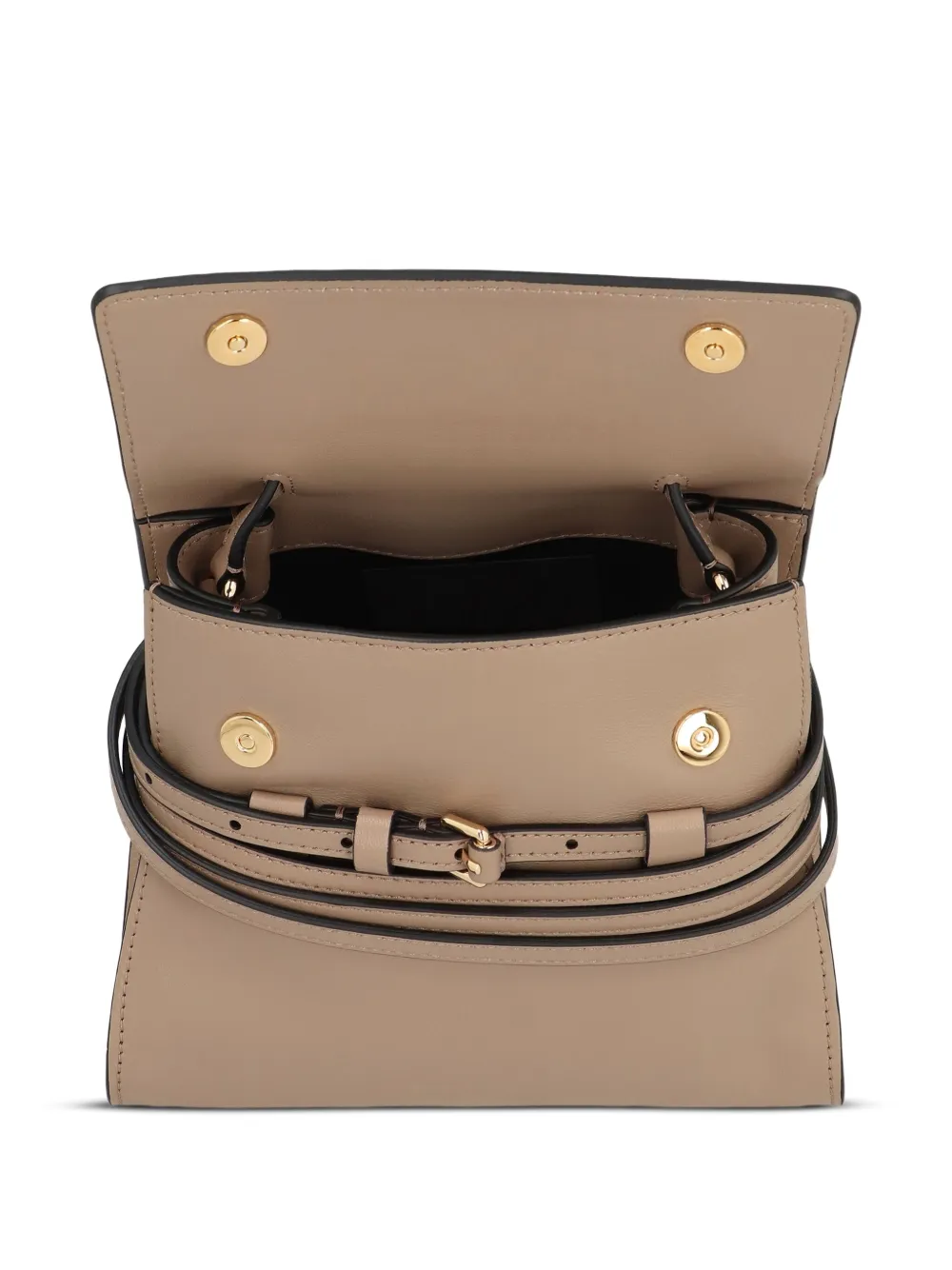 Moschino Knot Me leren mini-tas Beige