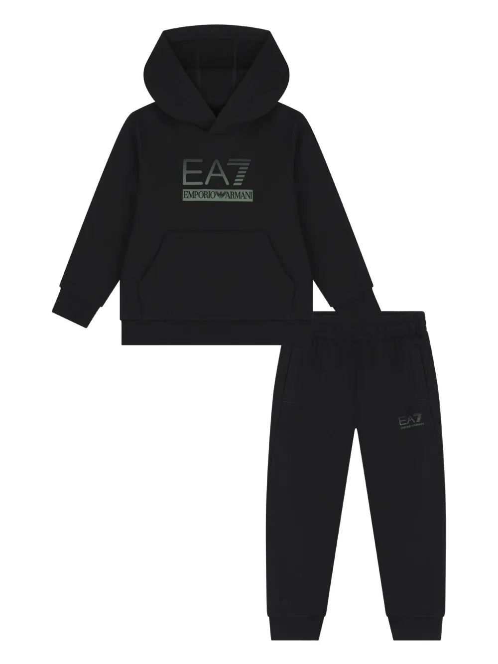 Emporio Ar i Kids EA7 logo tracksuit Zwart