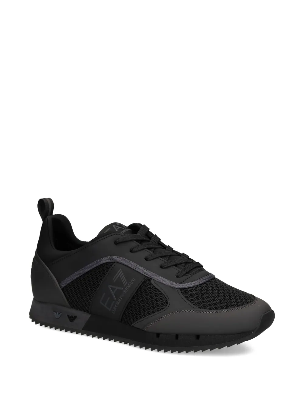 Ea7 Emporio Armani logo-detail mesh sneakers Black